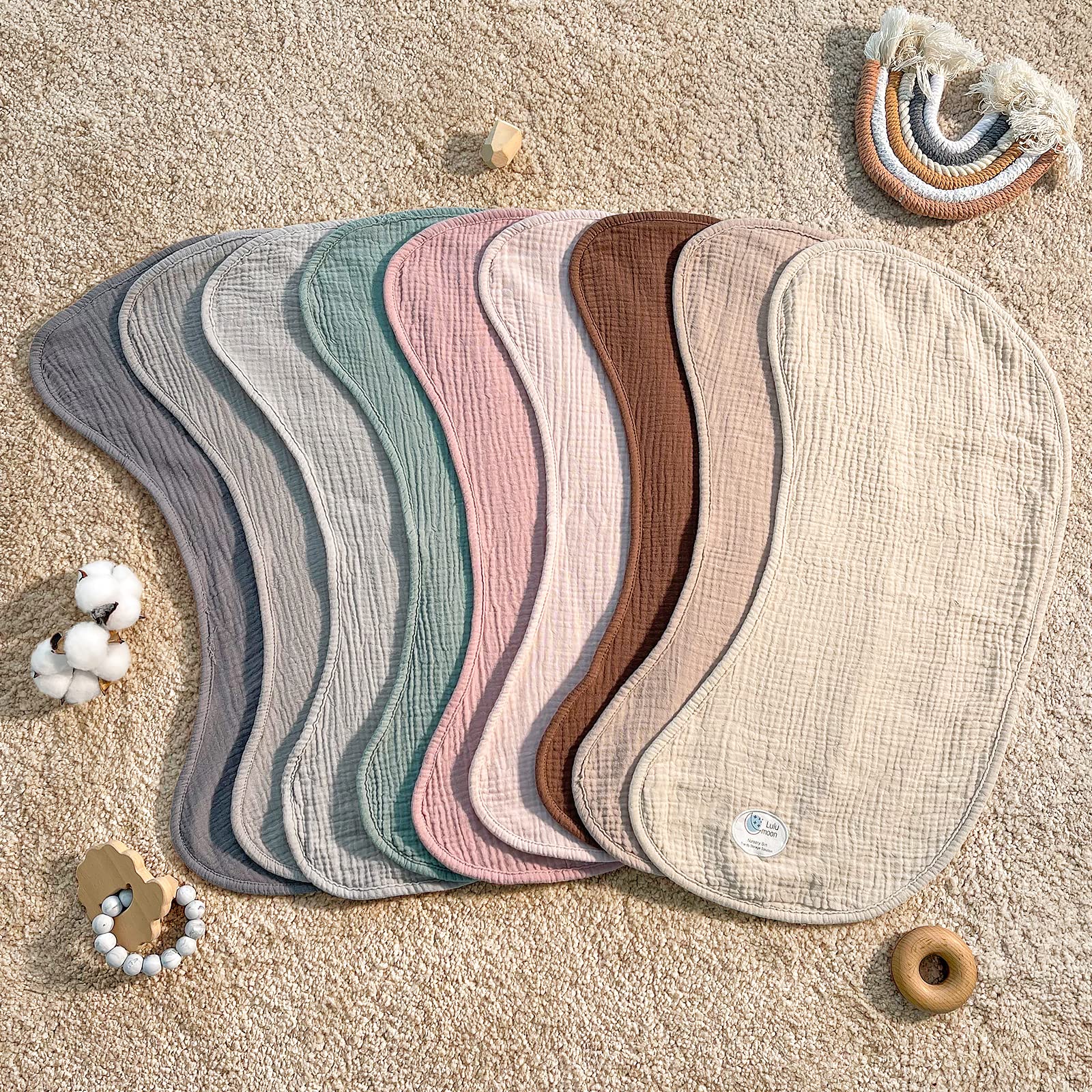 Lulumoon neutral color burp cloths suit boy or girl