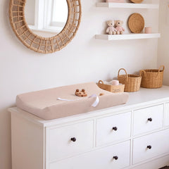 Lulumoon changing pad cover is machine washable for easy care.