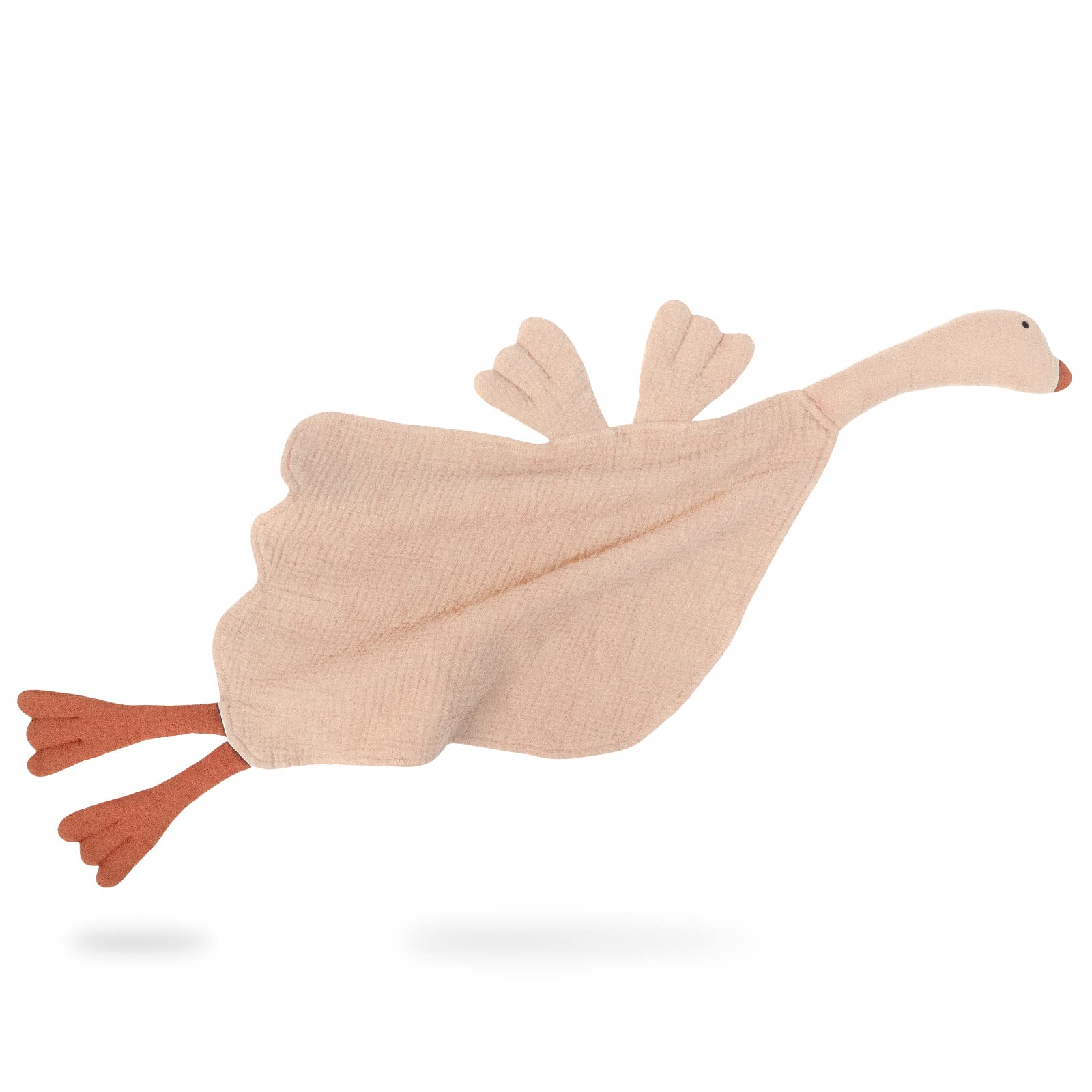 Lulumoon Goose muslin lovey offers gentle, breathable comfort for newborns.