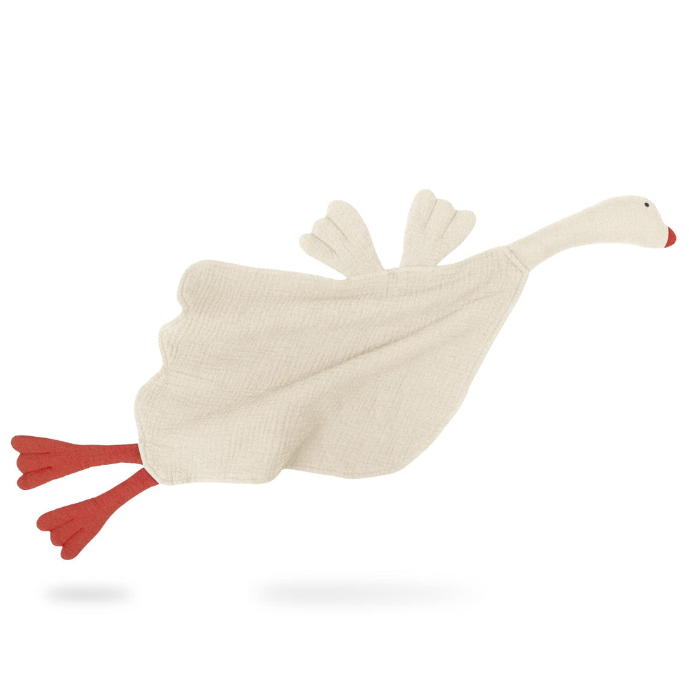 lulumoon goose security blanket made of soft muslin for newborn comfort