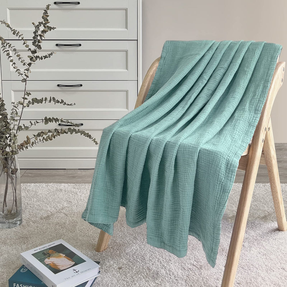 Lulumoon sage muslin baby blanket gift-ready box for baby showers.