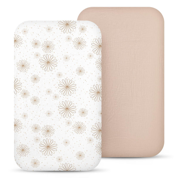 Lulumoon muslin bassinet sheet in soft cotton for gentle newborn comfort and breathability