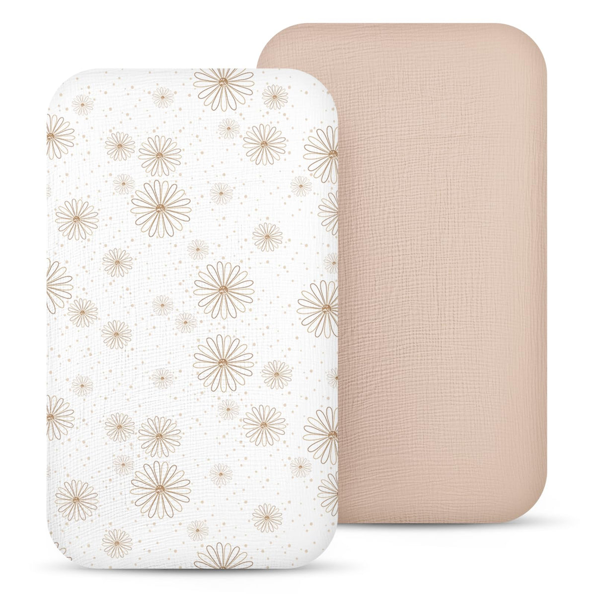 Lulumoon muslin bassinet sheet in soft cotton for gentle newborn comfort and breathability