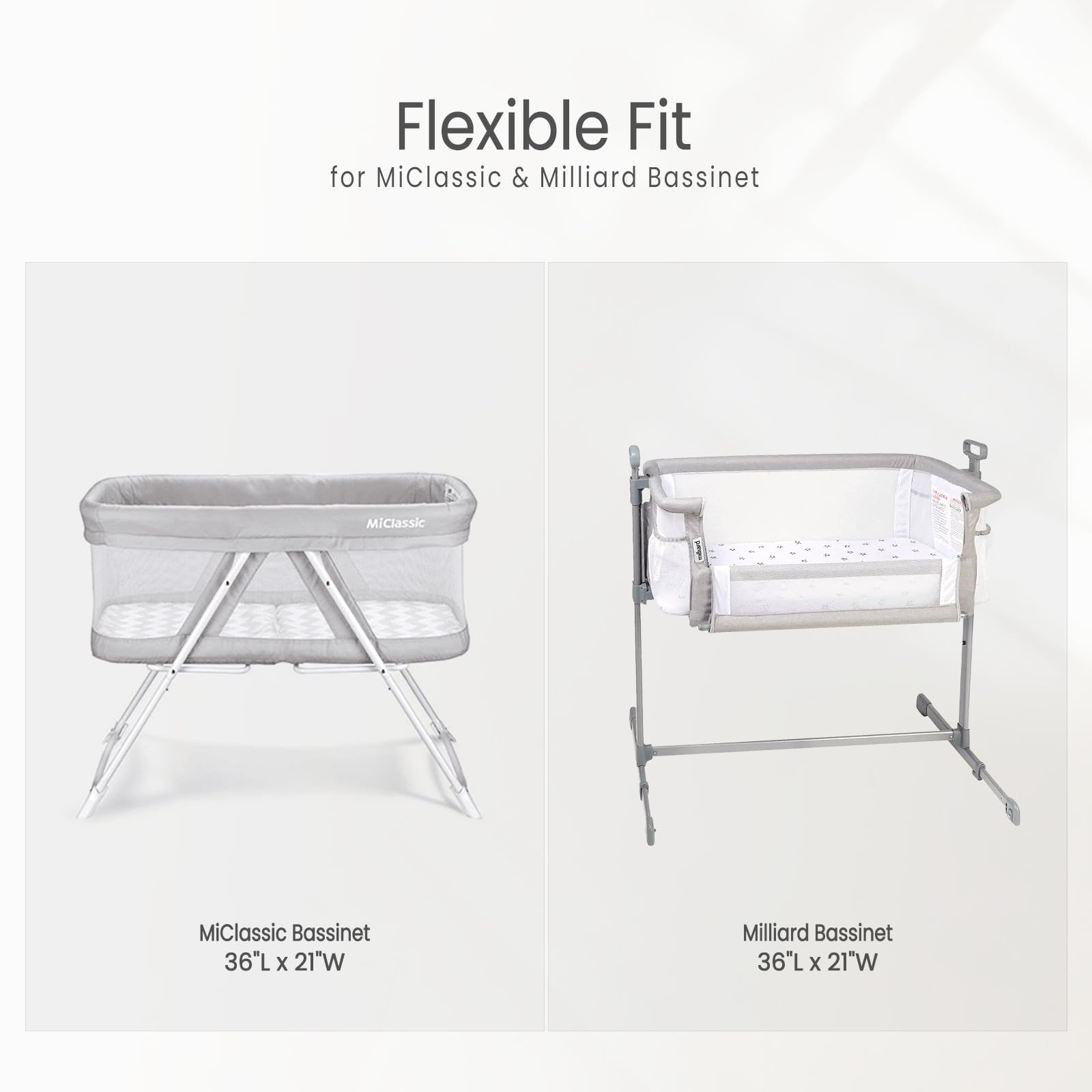 Lulumoon muslin bassinet sheets with elastic band for secure fit