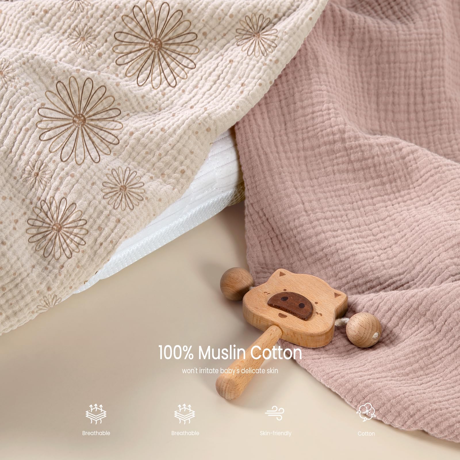 Lulumoon muslin sheet being machine washed for easy care