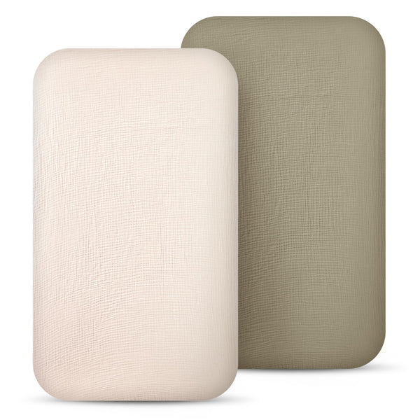 Lulumoon muslin bassinet sheet with soft touch for gentle baby comfort.