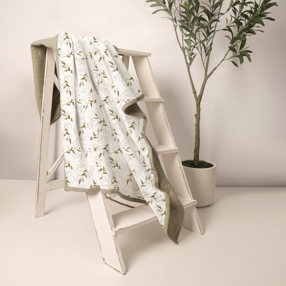 Four-layer muslin construction emphasizes softness and durability