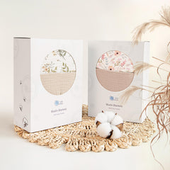Lulumoon muslin blanket for newborns, breathable four-layer cotton for all-day comfort.