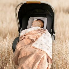 Lulumoon Muslin Blanket Pink Daisy for nap and play moments