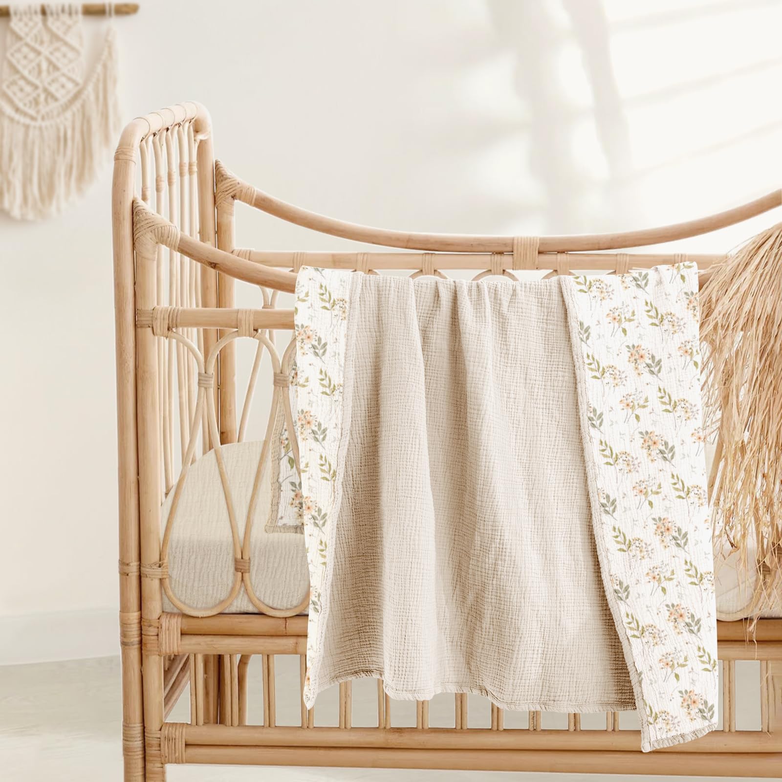 Lulumoon muslin blanket, 47x47, doubles as a nap nest and play mat.