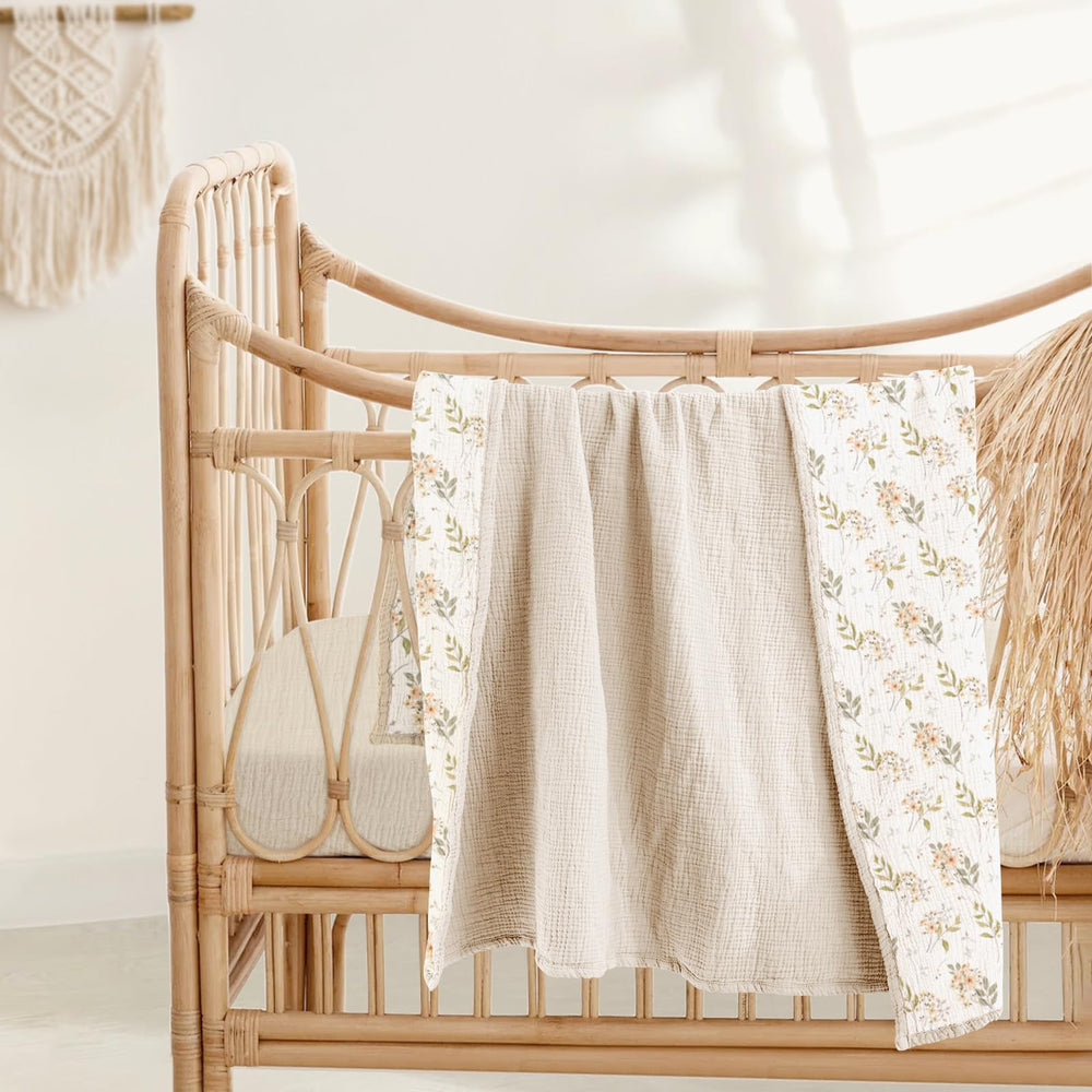 Lulumoon muslin blanket, 47x47, doubles as a nap nest and play mat.
