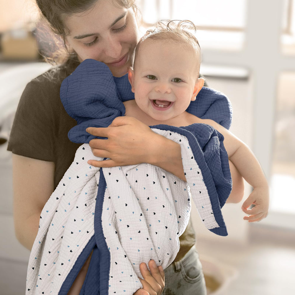 Lulumoon muslin blanket on floor for toddlers' playtime