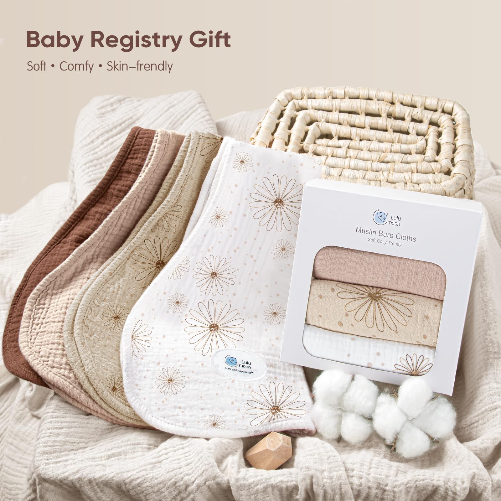 Lulumoon burp cloth versatile as drool rag or towel
