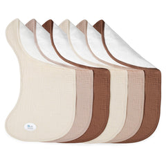 Lulumoon muslin burp cloths curved design showing shoulder coverage for spit-ups