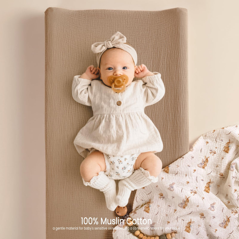 Lulumoon bunny-design cover fits standard changing pads securely for worry-free changes.