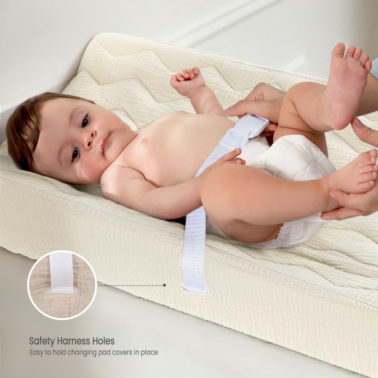 Brand-ready: Lulumoon muslin changing pad cover in nursery setting