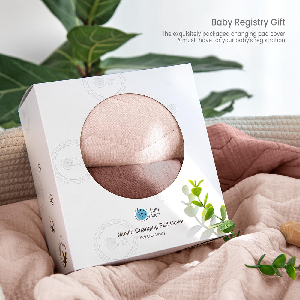 lulumoon muslin changing pad cover machine-washable for easy care