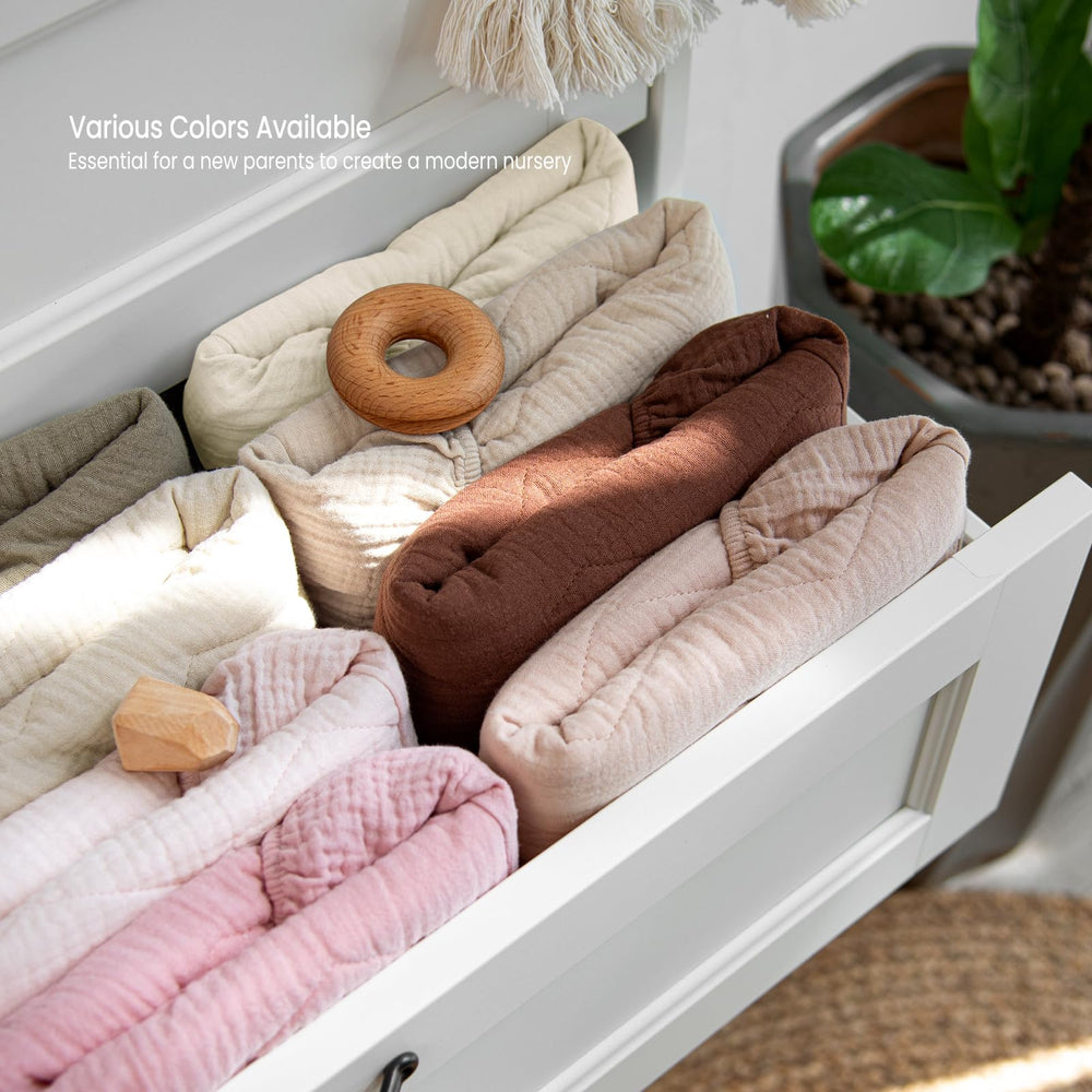 Gift-ready packaging for the Lulumoon muslin changing pad cover