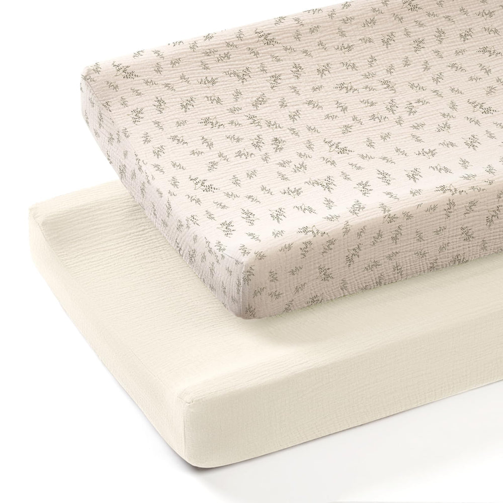 Lulumoon muslin changing pad cover with soft touch cotton for baby comfort