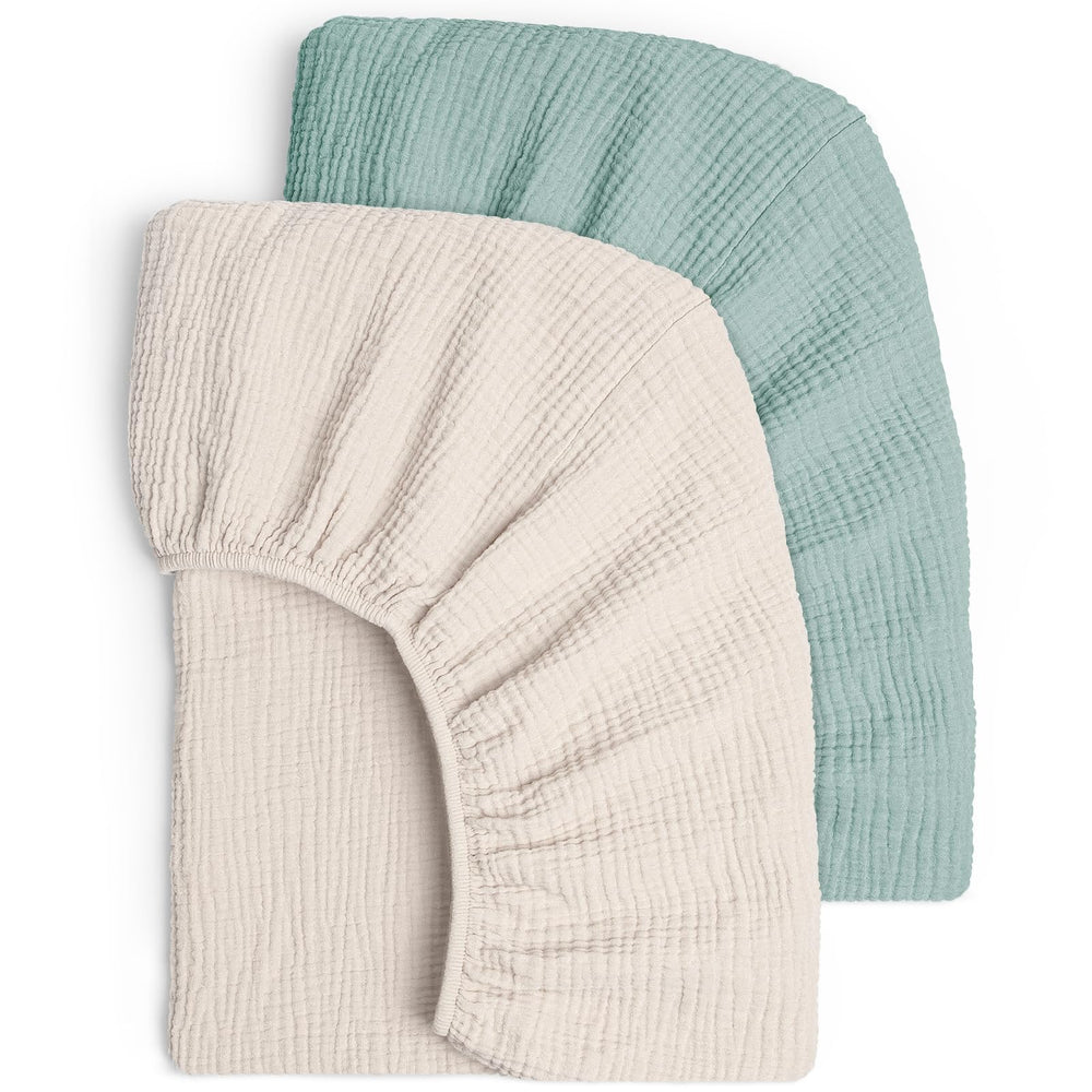 Lulu Moon Muslin crib sheets show soft texture for baby's comfort