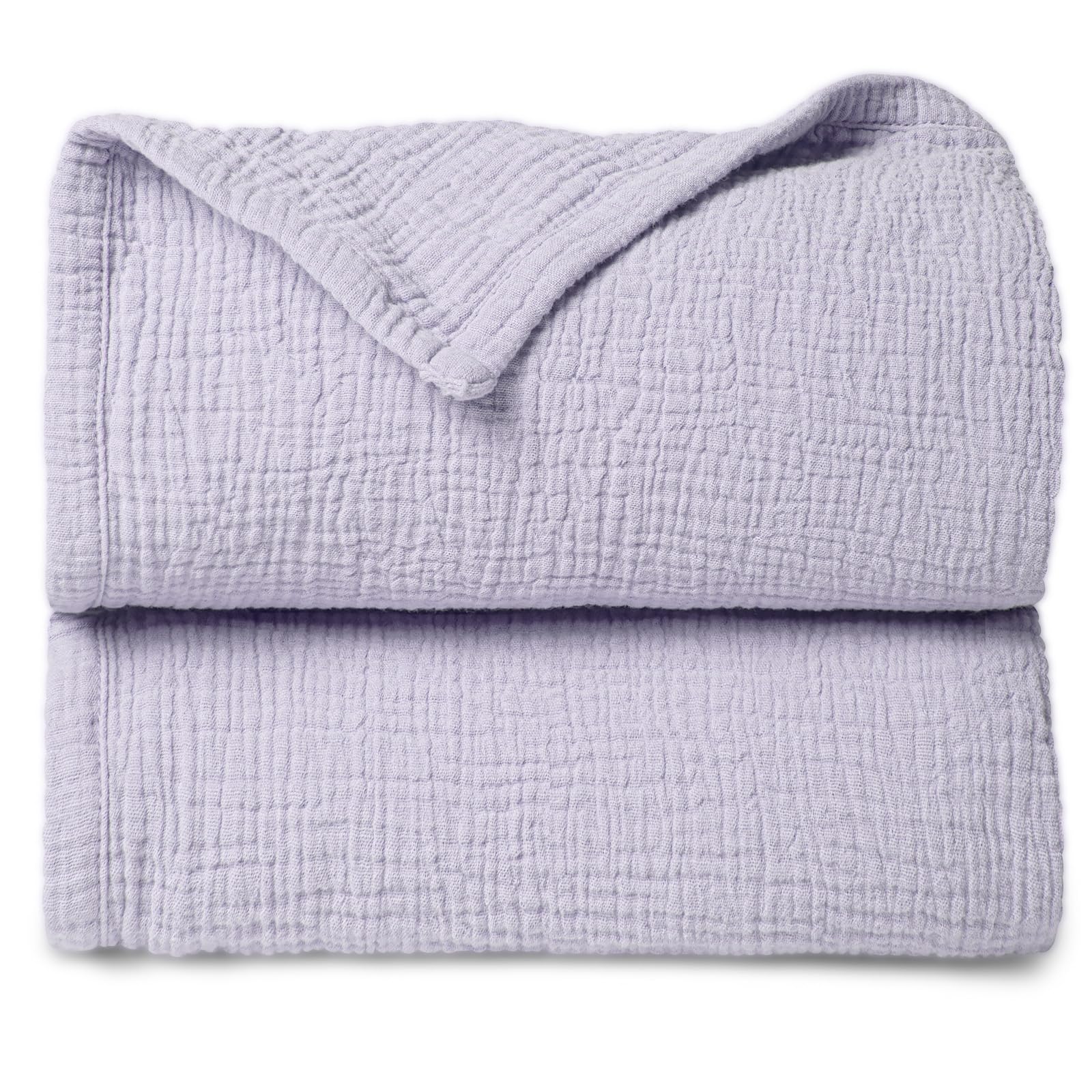 Lulumoon muslin quilt blanket purple for crib comfort and baby skin-friendly breathability