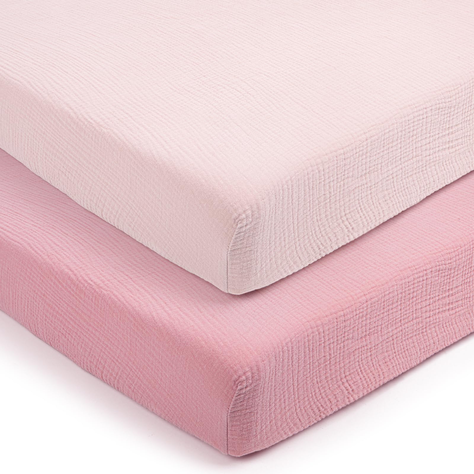 lulumoon pack and play sheets in soft muslin for breathable comfort
