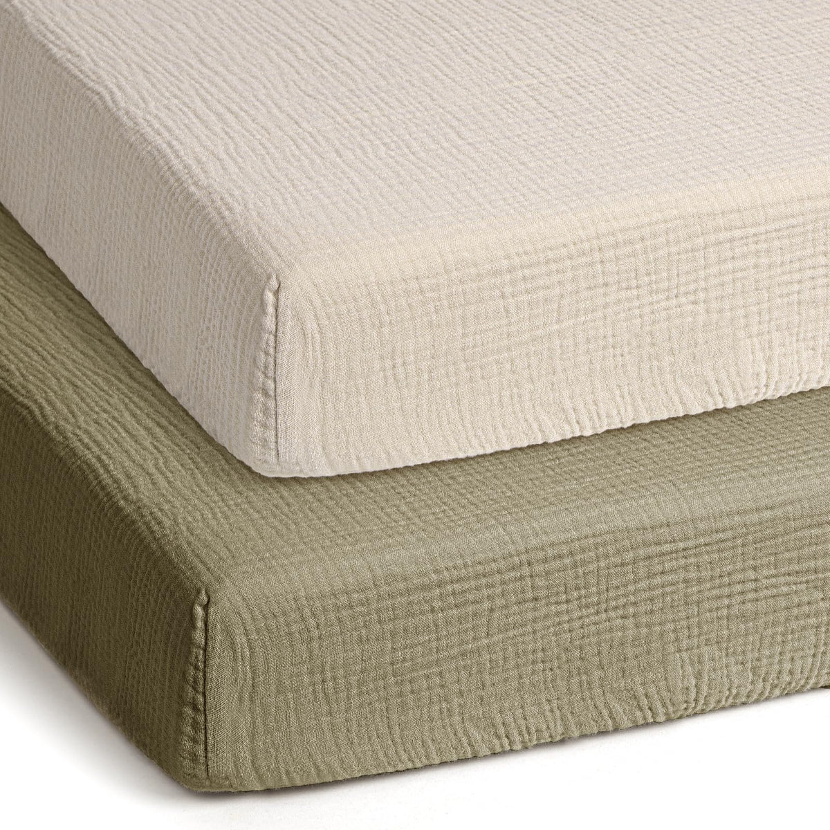 Lulumoon Pack N Play Muslin sheet showing soft texture for gentle baby comfort