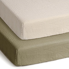 Lulumoon Pack N Play Muslin sheet showing soft texture for gentle baby comfort
