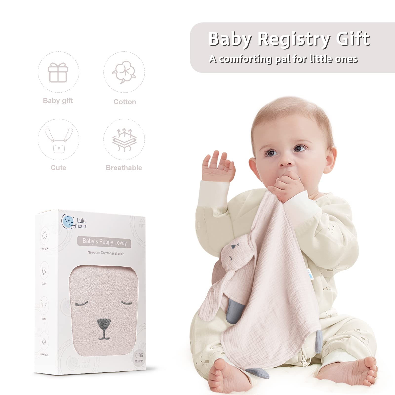 lulumoon Puppy Security Blanket compact design easy to carry.