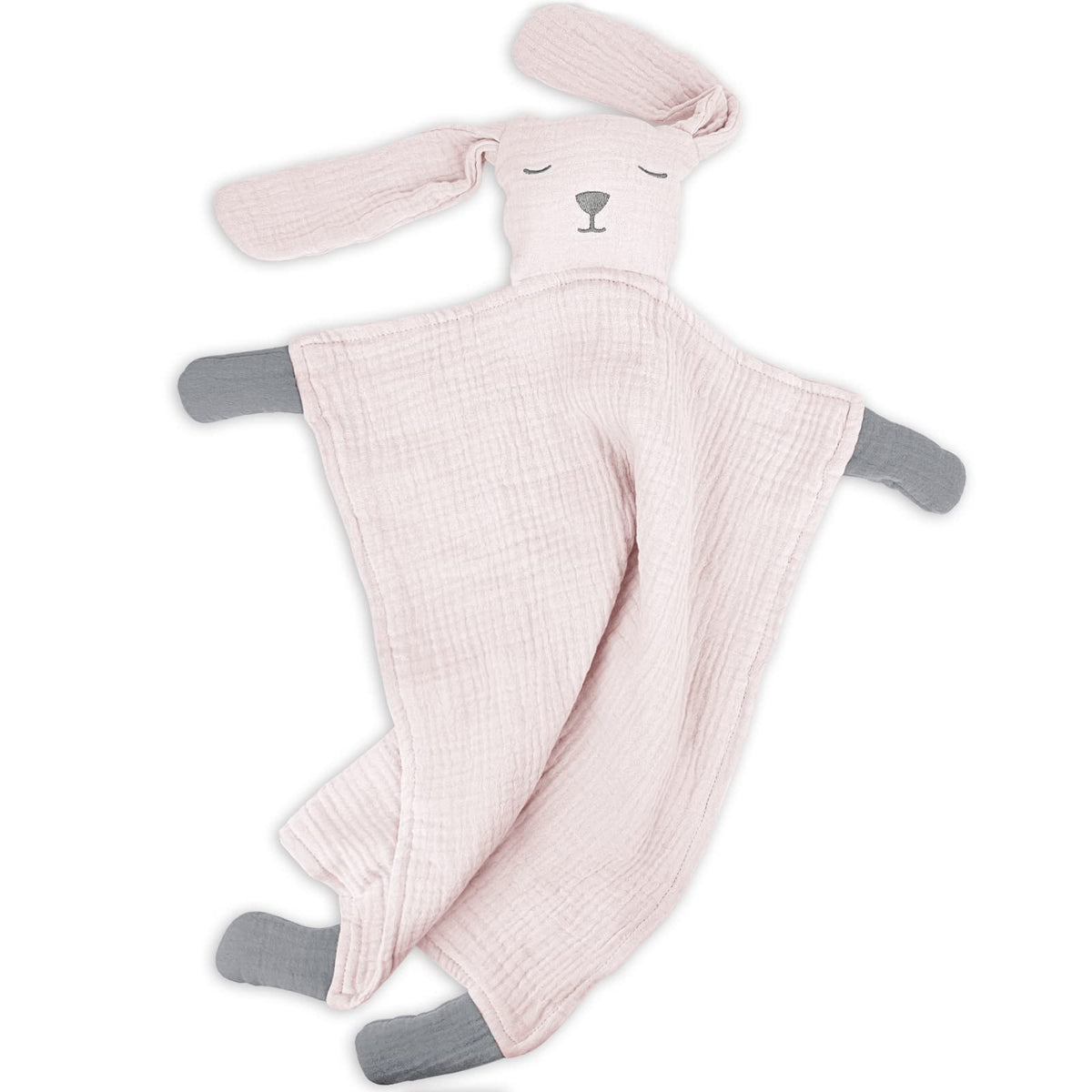 lulumoon Puppy Security Blanket in soft muslin for newborn comfort.