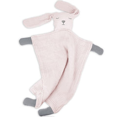 lulumoon Puppy Security Blanket in soft muslin for newborn comfort.