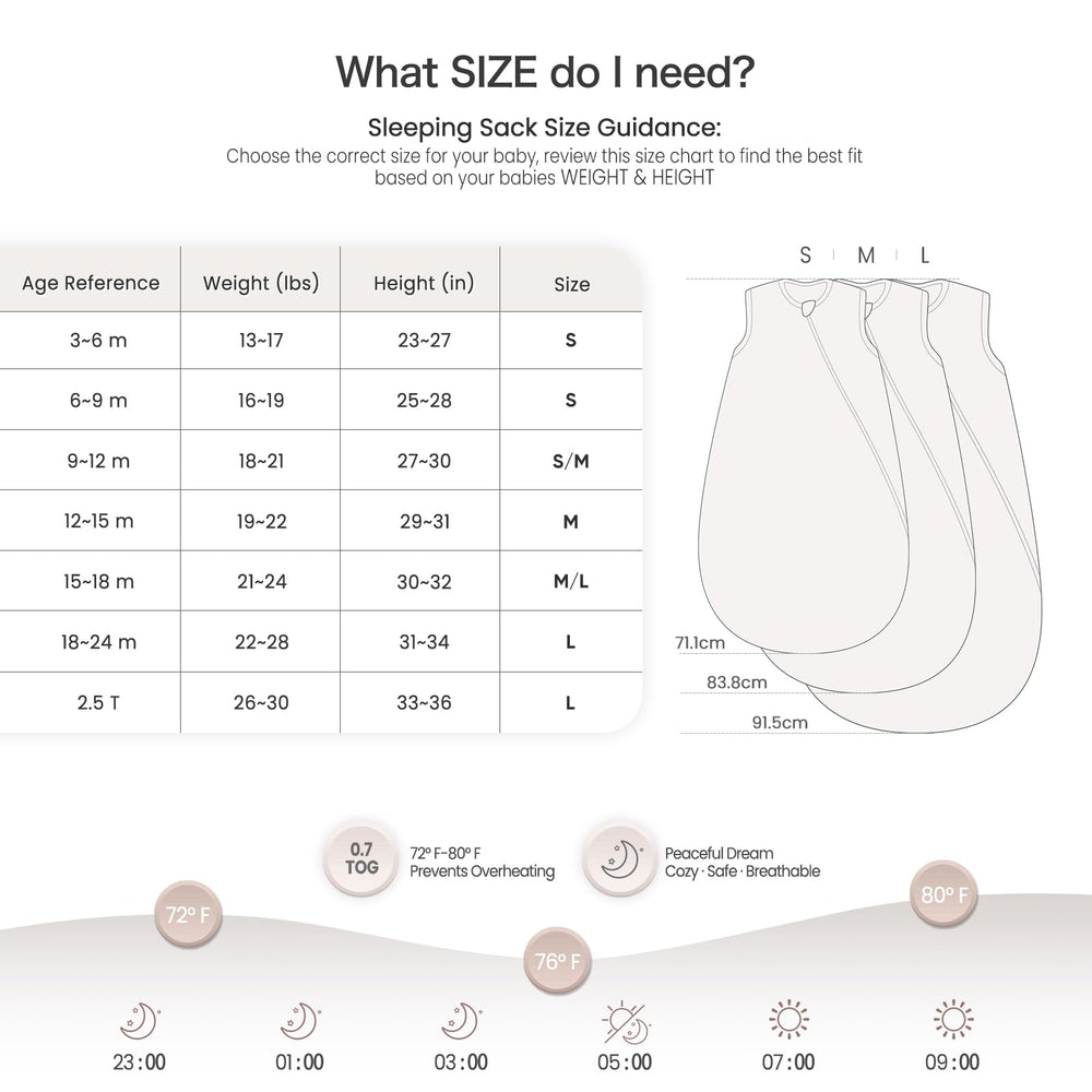 Lulumoon Sleep Sack Muslin 0.7 TOG supports balanced warmth.