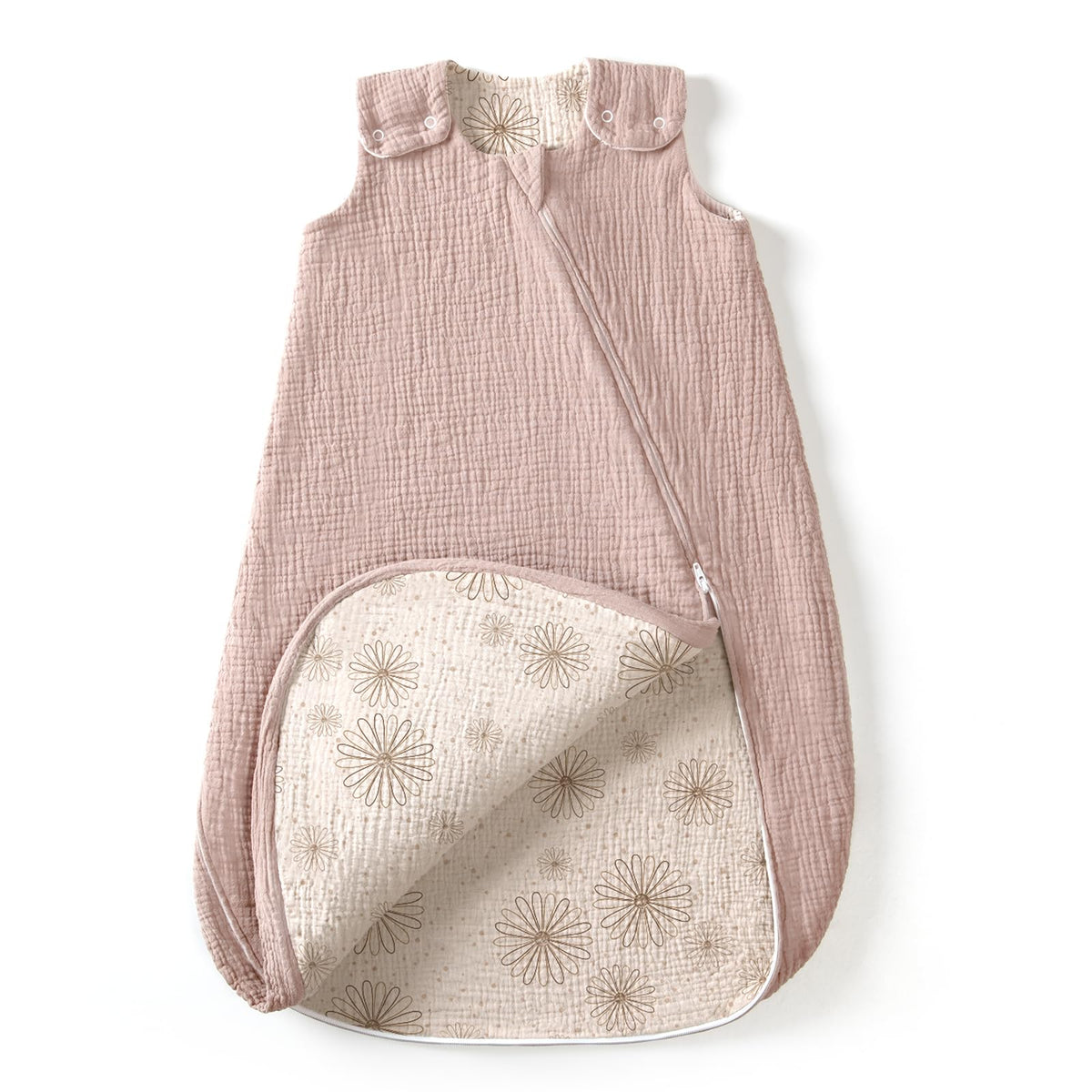 Lulumoon Sleep Sack Muslin double layer for year-round comfort in baby care.