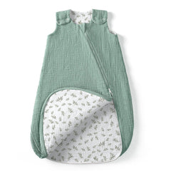 Lulumoon Sleep Sack Muslin double-layer fabric for all-season baby comfort.