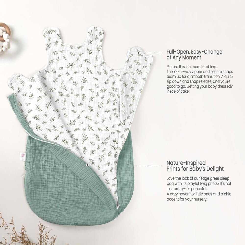 Lulumoon Sleep Sack Muslin with extra-wide bottom for movement