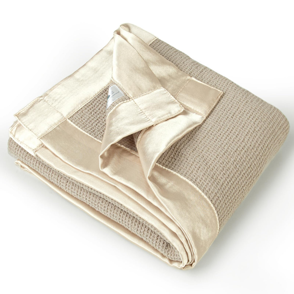Lulumoon waffle swaddle blanket with satin edge for newborns