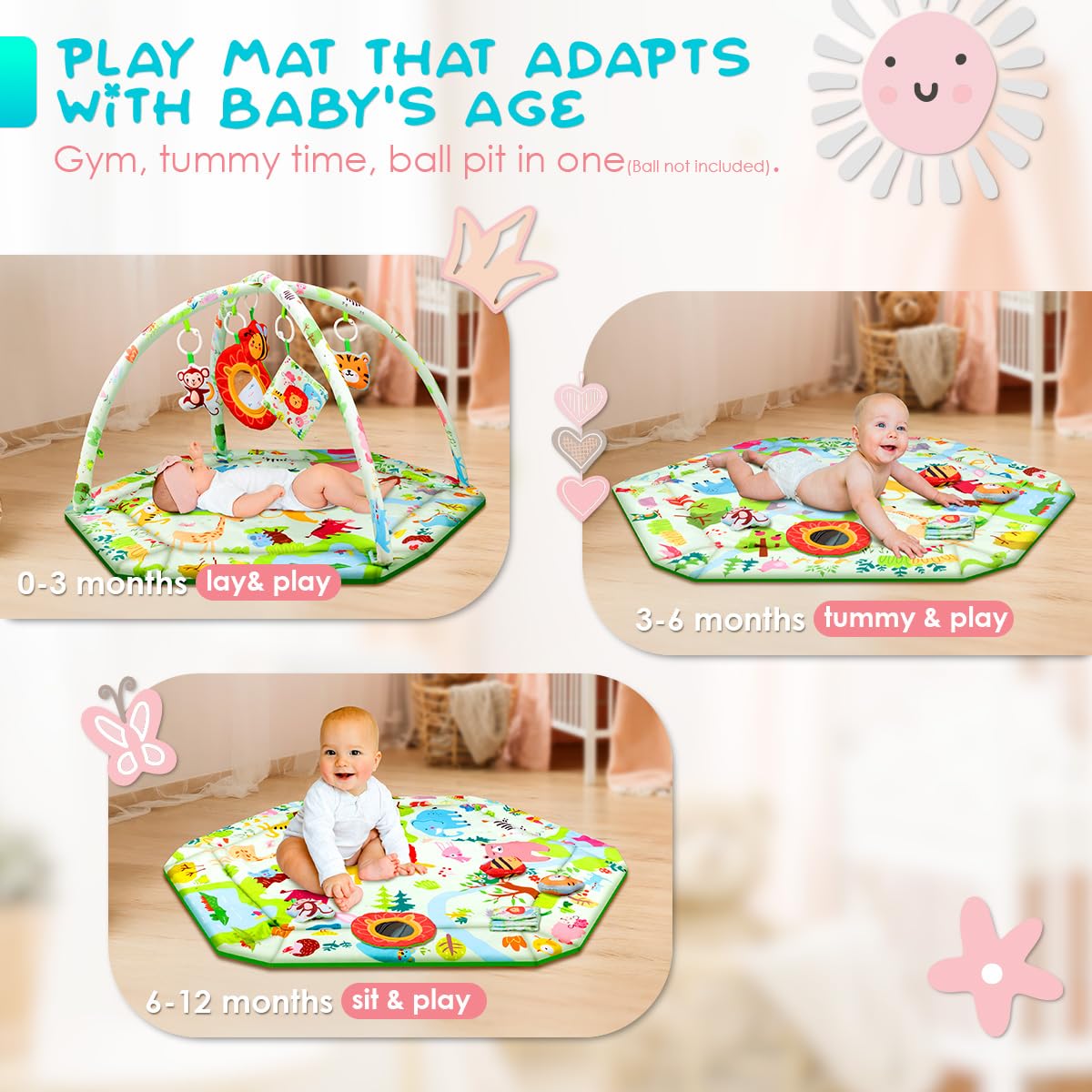 lulunemo bee toy on play mat supporting auditory and tactile exploration