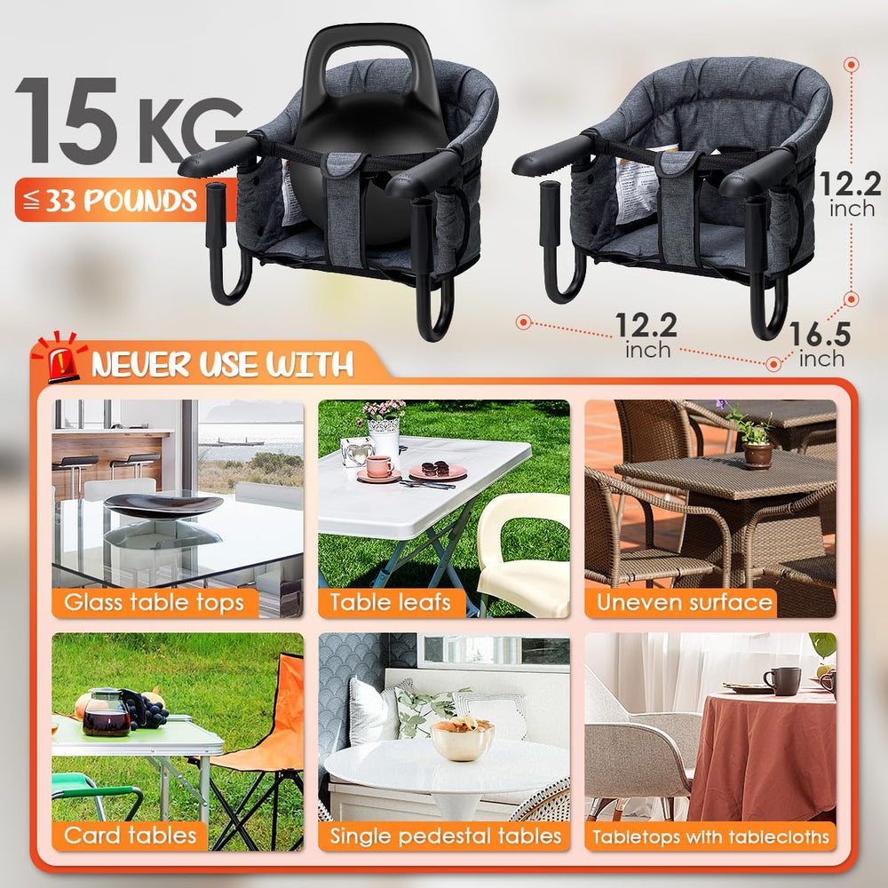 lulunemo Hook-On Chair table attachment demonstrates quick secure setup