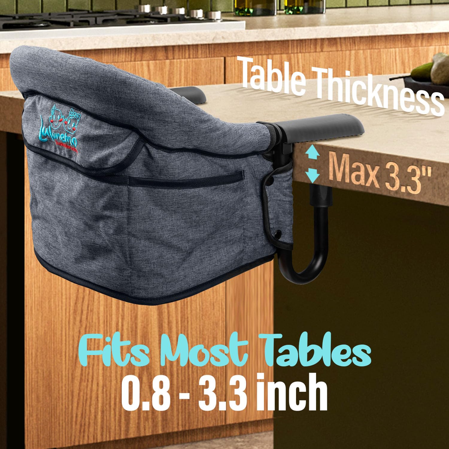 lulunemo Hook-On Chair in carry bag ideal for travel and easy packing