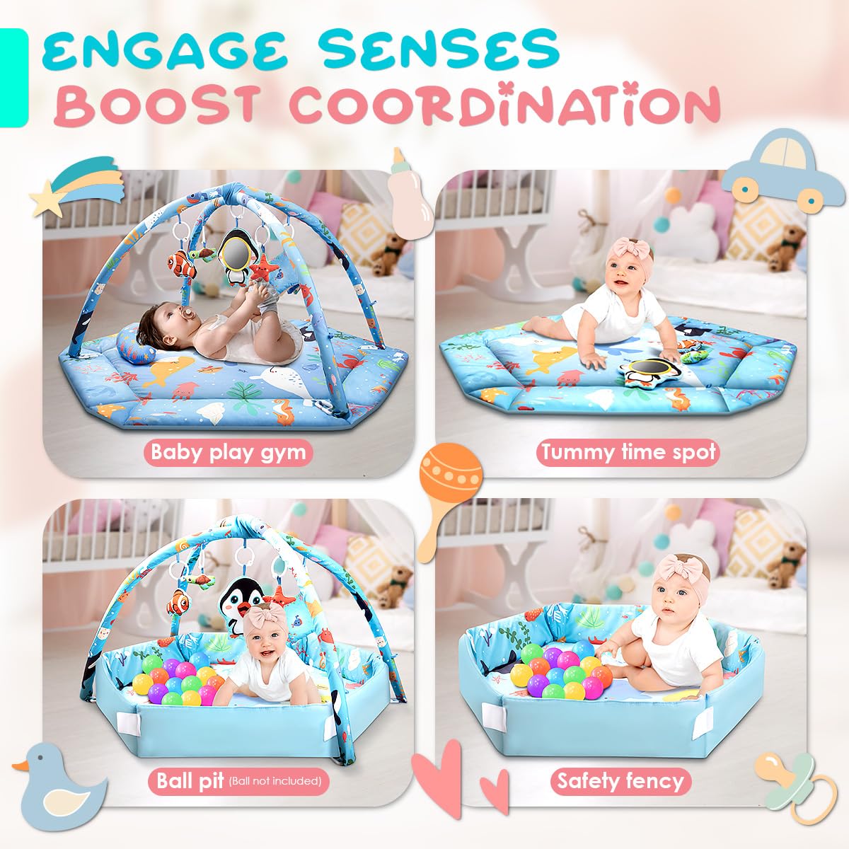 lulunemo Ocean Play Mat cognitive mirror fosters self-awareness during play