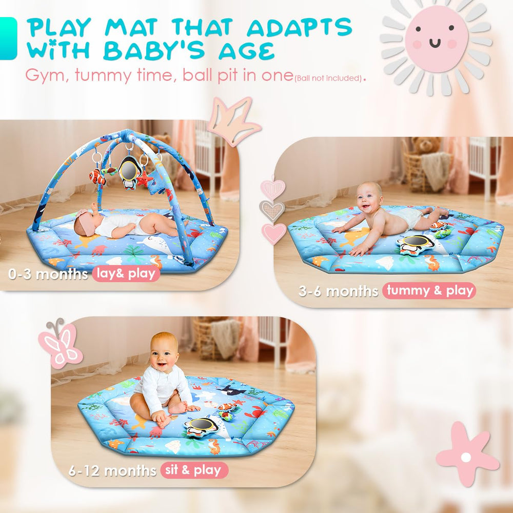 lulunemo Ocean Play Mat moon pillow offers comfy tummy time positioning