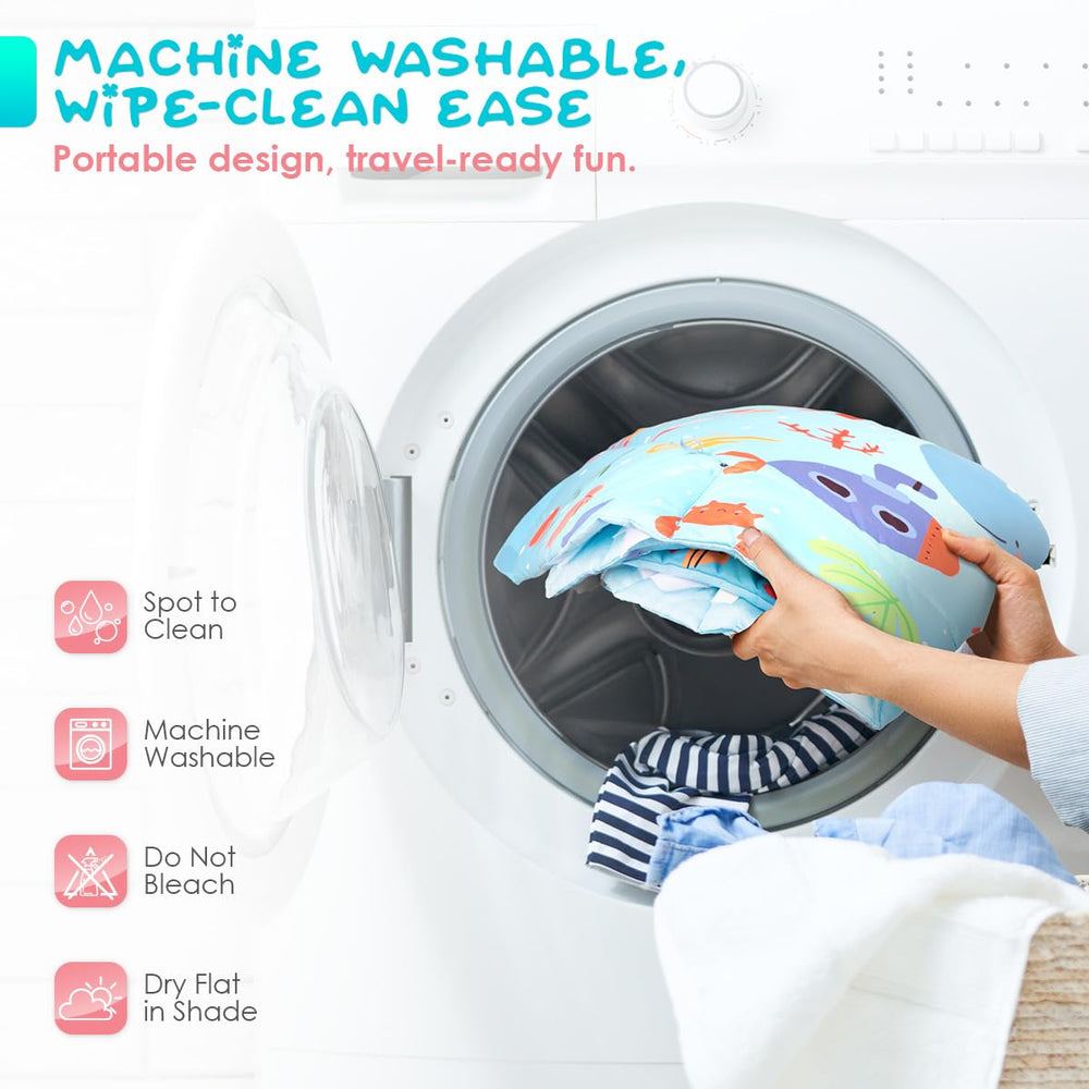 lulunemo Ocean Play Mat non-slip backing keeps baby secure on any surface