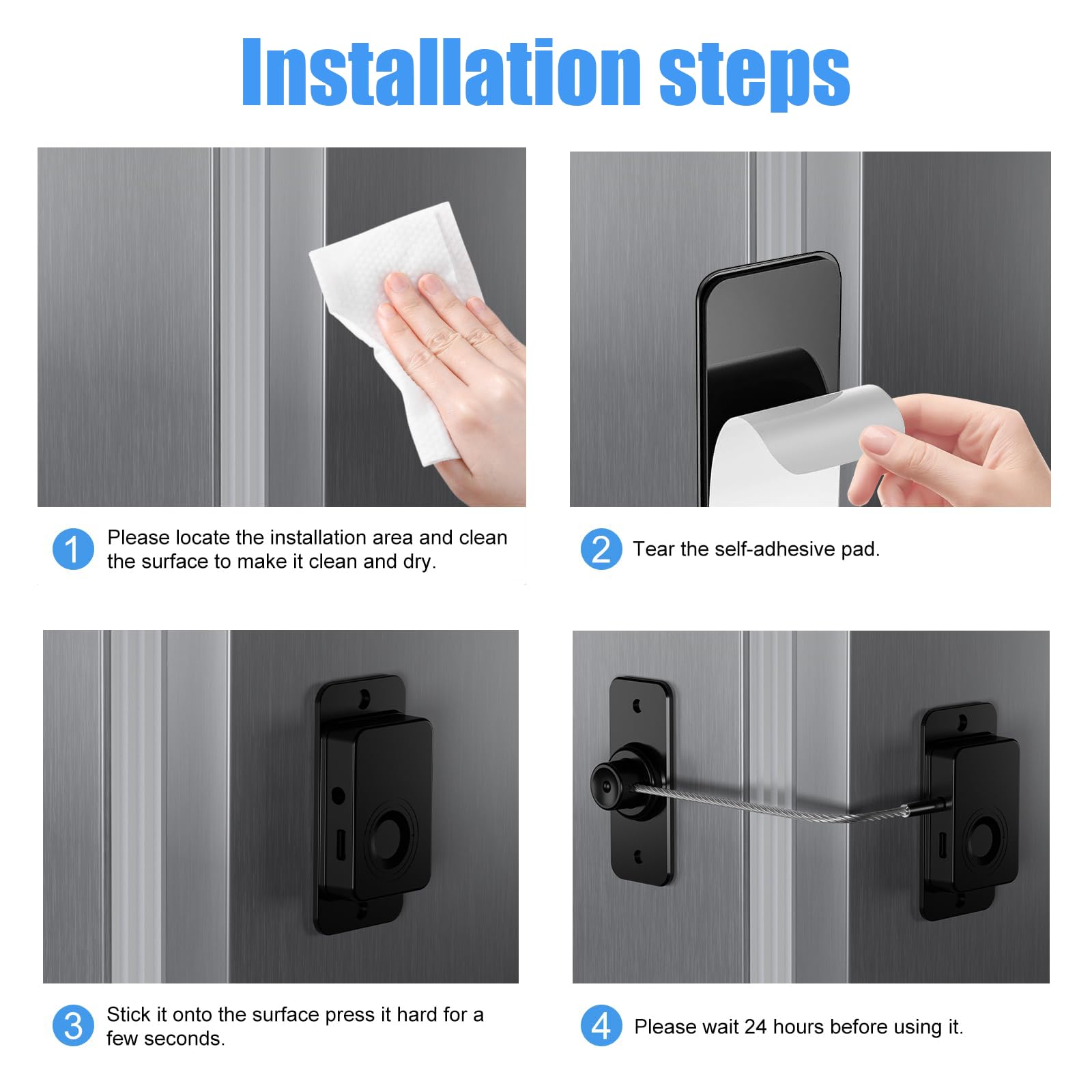 LuLuya fingerprint fridge lock mounted on durable materials for secure operation.