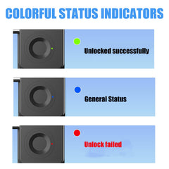 LuLuya fingerprint fridge lock rechargeable battery indicator suggests long-lasting power.