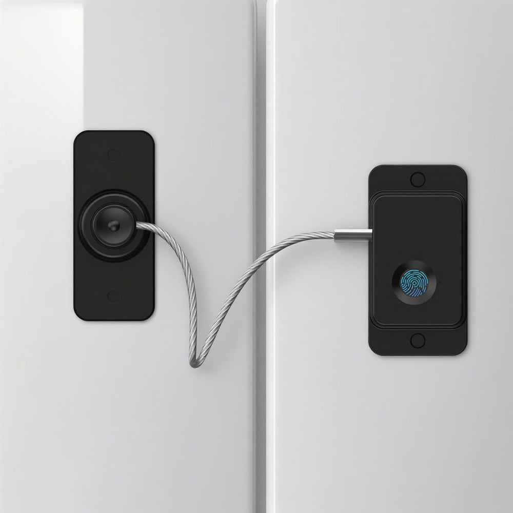 LuLuya fingerprint fridge lock setup demonstrates quick, drill-free installation for renters.
