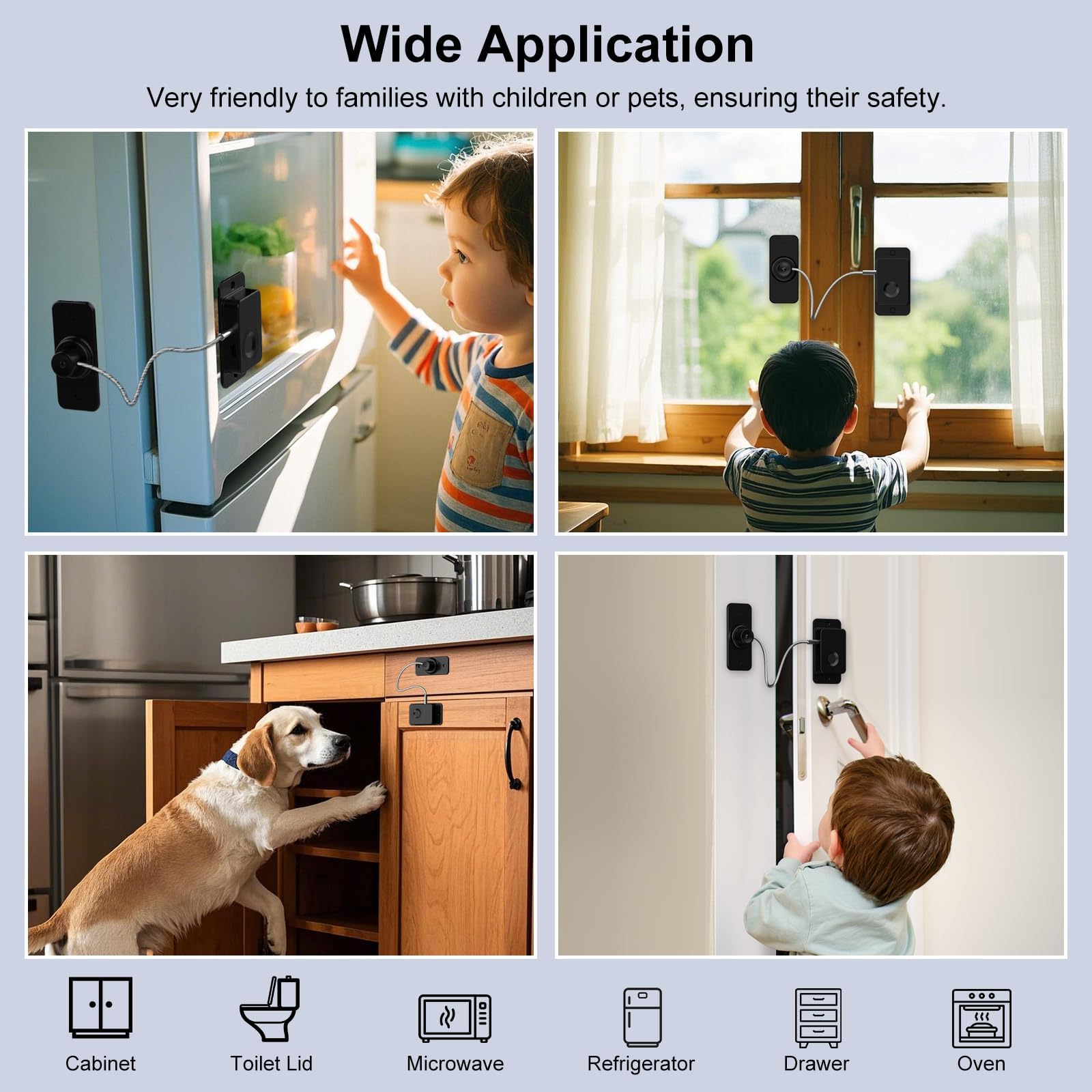 LuLuya fingerprint fridge lock in use on a drawer shows safe, child-friendly access.