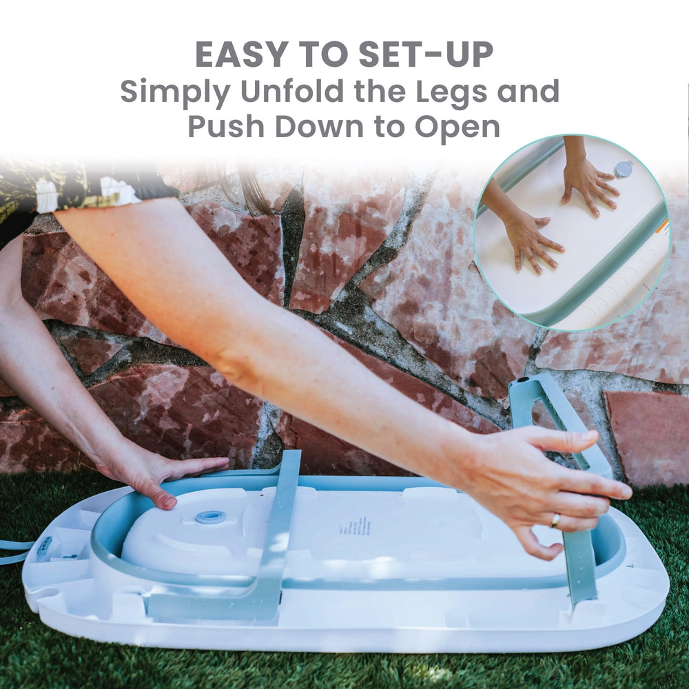 Lulyboo bath tub slip-resistant bottom keeps infant stable during bath