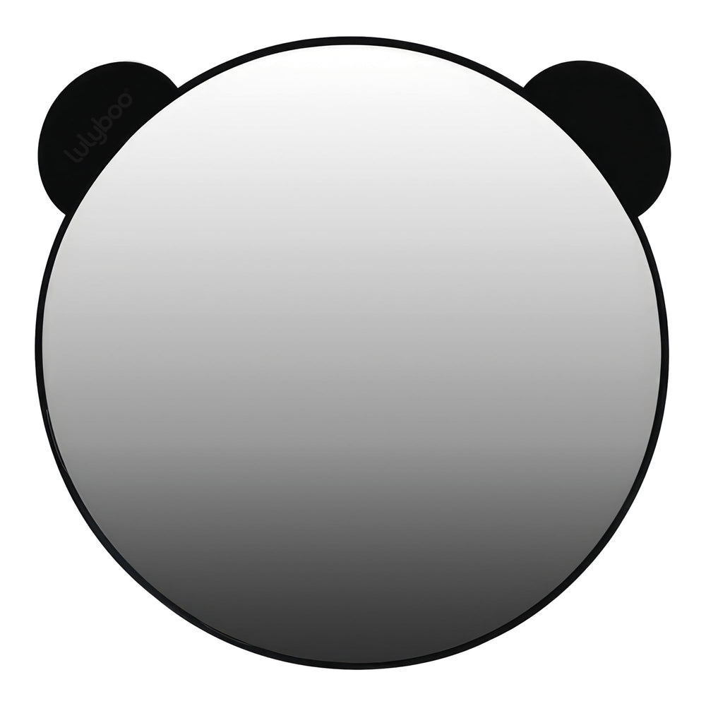 Lulyboo bear car seat mirror provides a wide view for easy baby monitoring.