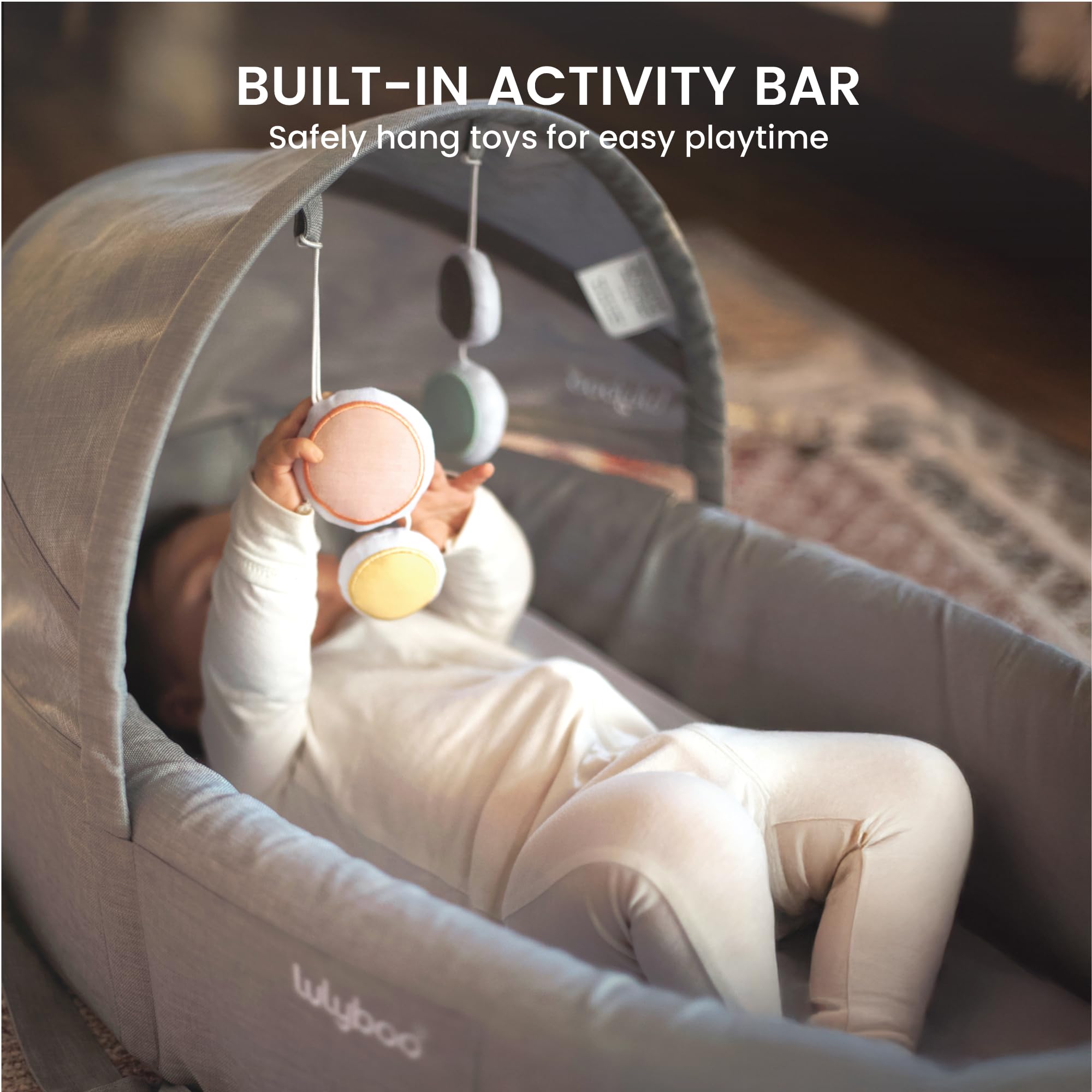 Lulyboo Bubble Travel Lounge weighs 3.8 pounds for effortless portability.