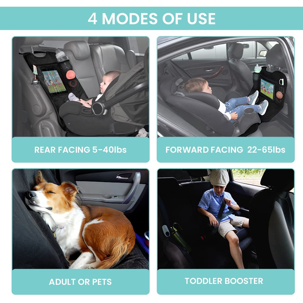 Lulyboo car seat protector durable nylon construction withstands daily use.